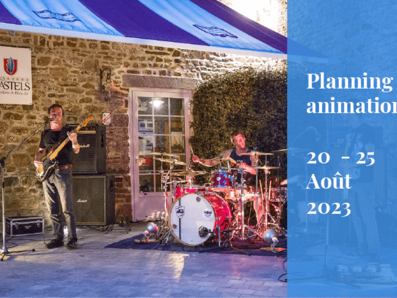 Programme des animations et activités sur le camping du 20 au 25 Août 2023