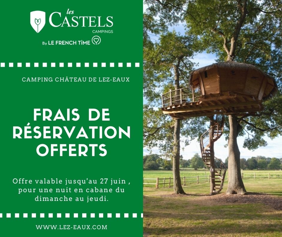 Frais de réservation offerts pour votre séjour en Cabane dans les arbres en Normandie.