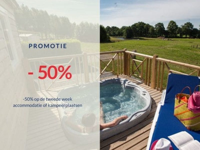 Hoe kunt U profiteren van een korting van 50 % op de tweede week voor huur vakantiewoning of voor een campingplaats op Camping Lez Eaux ?