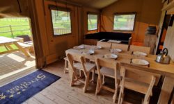 Glamping tent, family holiday lodge close to Granville