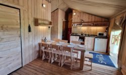 Glamping tent, family holiday lodge close to Granville