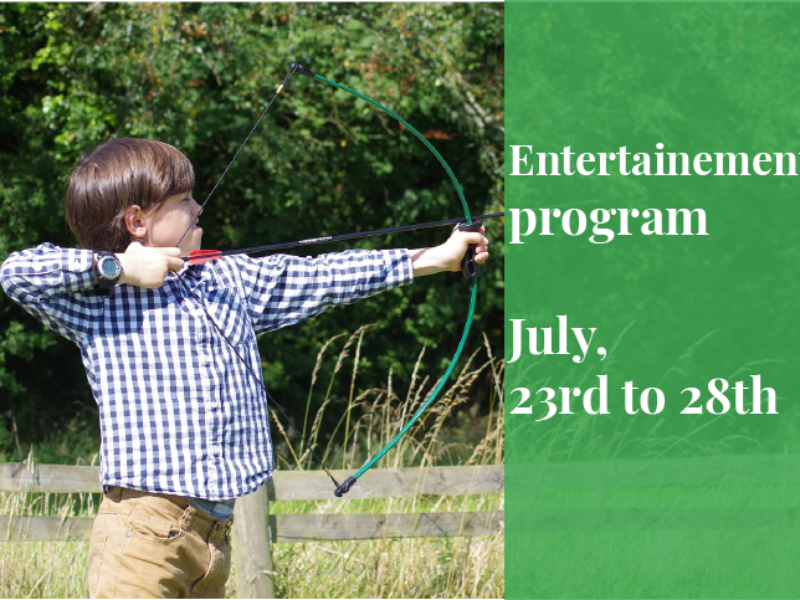 Programme of activities and entertainments from July 23rd to 28th